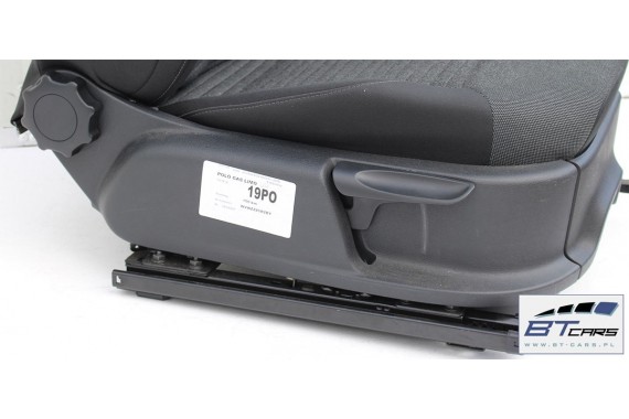 VW POLO FOTELE KOMPLET FOTELI siedzeń siedzenia tapicerka 6R 6R4 6R0 5-drzwiowy welur w kolorze czarno-szarym