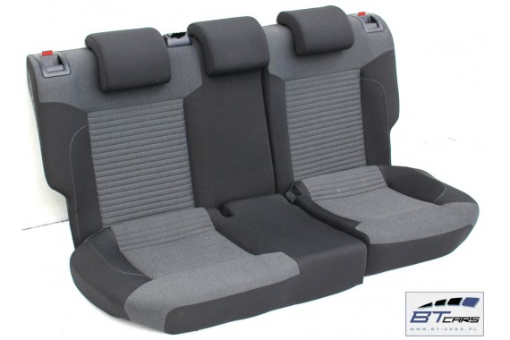 VW POLO FOTELE KOMPLET FOTELI siedzeń siedzenia tapicerka 6R 6R4 6R0 5-drzwiowy welur w kolorze czarno-szarym