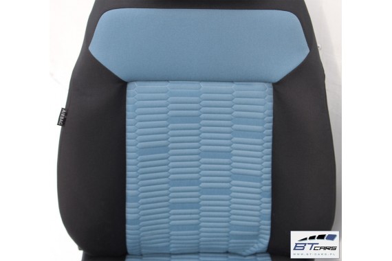 VW POLO FOTELE FOTELE KOMPLET FOTELI siedzeń siedzenia fotel tapicerka 6R 6C welurw kolorze czarnym i niebieskim 5-drzwiowy