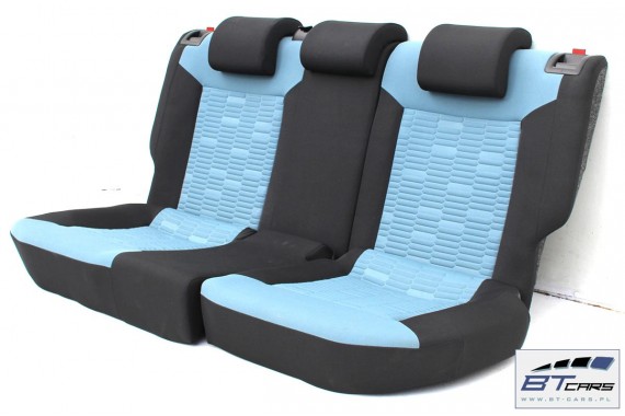 VW POLO FOTELE FOTELE KOMPLET FOTELI siedzeń siedzenia fotel tapicerka 6R 6C welurw kolorze czarnym i niebieskim 5-drzwiowy