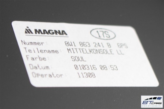 AUDI A4 A5 TUNEL ŚRODKOWY + PODŁOKIETNIK 8W0864283A 8W1863241B 8W0 864 283 A 8W1 863 241 B 8W 8W6 PODŚWIETLANY LED B9 F5