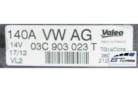 VW AUDI SEAT SKODA ALTERNATOR 140A / 03C903023T 03C903023TX 03C 903 023 T TX
