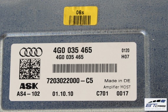 AUDI A7 GŁOŚNIKI + WZMACNIACZE 4G0035465 4G0035466 BANG & OLUFSEN głośnik wzmacniacz nagłośnienie 4G9035621 4G0035825 4G8035825