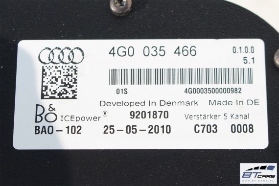 AUDI A7 GŁOŚNIKI + WZMACNIACZE 4G0035465 4G0035466 BANG & OLUFSEN głośnik wzmacniacz nagłośnienie 4G9035621 4G0035825 4G8035825