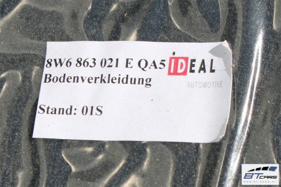 AUDI A5 WYKŁADZINA DYWAN PODŁOGI 8W6863021E 8W6863021 Kolor QA5 czarny F5 8W tapicerka 8W6863021 8W6863021E 8W6863021D 8W6863021