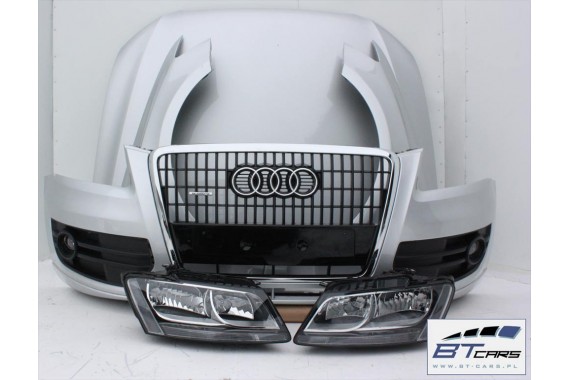 AUDI Q5 8R KOMPLETNY PRZÓD maska błotniki zderzak pas przedni lampy wzmocnienie błotnik lampa Kolor LA7W - srebrny refleks