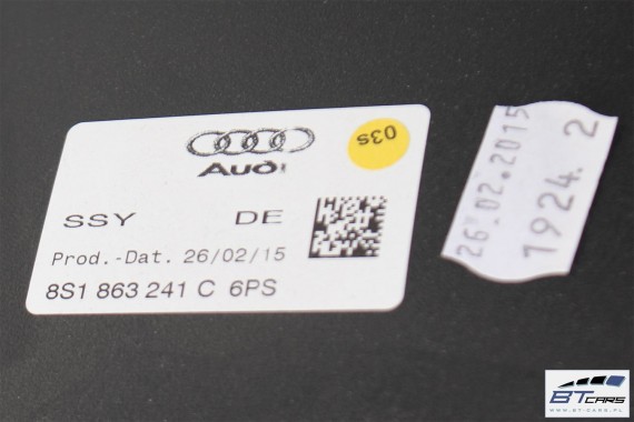 AUDI TT FOTELE KOMPLET FOTELI siedzeń siedzenia tapicerka S-LINE 8S  wykonane ze skóry i alcantary  kolor czarny