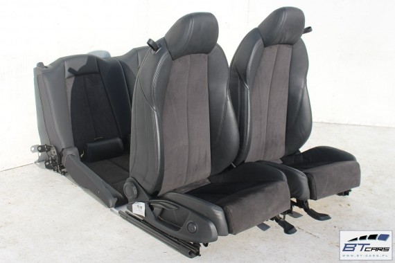AUDI TT FOTELE KOMPLET FOTELI siedzeń siedzenia tapicerka 8S wykonane ze skóry i alcantary kolor czarny