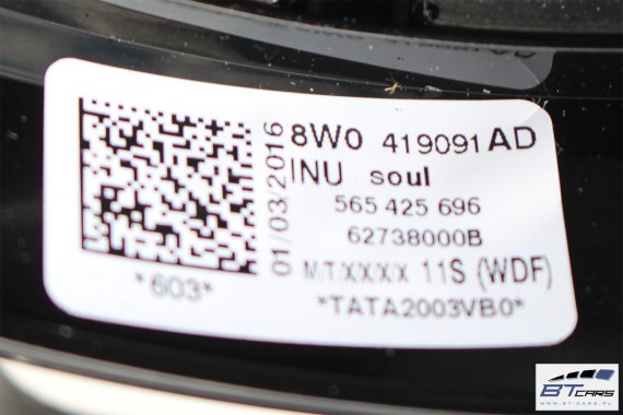 AUDI A3 A4 A5 Q2 KIEROWNICA 8W0419091AD 8W0419091DF 8W0 419 091 AD 8W F5 8V 8W0419091AD 8W0419091DF 8W0419091AD 8W0419091DF FL