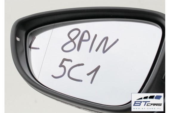 VW NEW THE BEETLE LUSTERKO DRZWI LEWE 5C 8 pin zewnętrzne pinów kabli przewodów 8PIN 5C0 2T 	LC9X 	Głęboka czerń Czarny