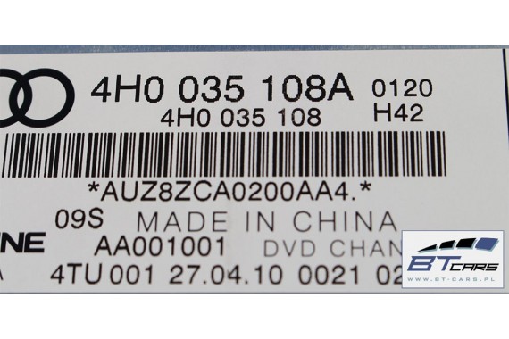 AUDI A8 VW TOUAREG ZMIENIARKA PŁYT DVD 4H0035108A 4H0035108 4H0035108B 4H0035108C 4H0035108D 4H0035108F 4H0035108B 4H0035108A