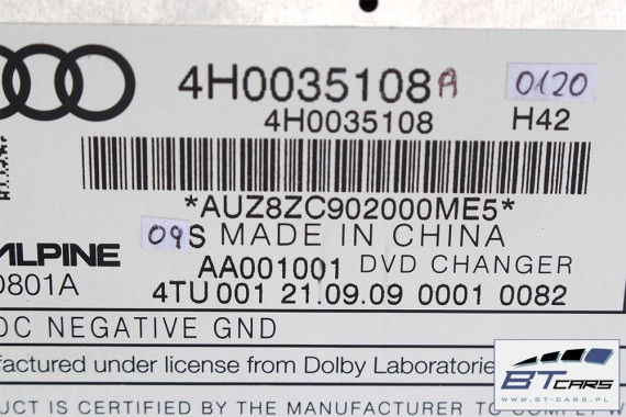 AUDI A8 VW TOUAREG ZMIENIARKA PŁYT DVD 4H0035108A 4H0035108 4H0035108B 4H0035108C 4H0035108D 4H0035108F 4H0035108B 4H0035108A