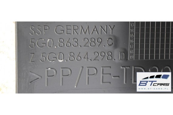 VW GOLF 7 VII TUNEL ŚRODKOWY + PODŁOKIETNIK 5G 5G1863241BA 5G1 welur czarny 5G0863289C 5G0864298D 5G1863241BC 5G1863241BE
