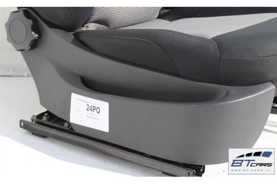 VW POLO FOTELE KOMPLET FOTELI siedzeń siedzenia tapicerka 6R 6R4 6R0 5-drzwiowy welur kolor czarno-szary 6C