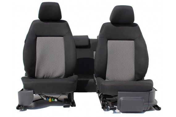 VW POLO FOTELE KOMPLET FOTELI siedzeń siedzenia tapicerka 6R 6R4 6R0 5-drzwiowy welur kolor czarno-szary 6C