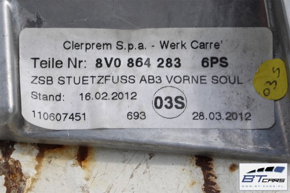 AUDI A3 PODŁOKIETNIK SKÓRA 8V0864283 SZARA TAPICERKA 8V 8V0 864 283 6PS - czarny (soul) 8V0864283 8V0864283 8V0864283 8V0864283