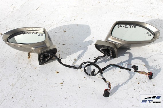 AUDI A7 LUSTERKO DRZWI PRAWE 14+2pin LZ1Y 4G zewnętrzne 14+2 pinów kabli foto 4G8857410 drzwiowowe