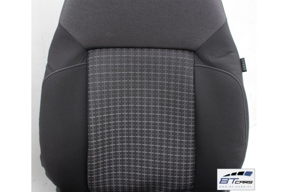 VW POLO FOTELE KOMPLET FOTELI siedzeń siedzenia tapicerka 6C 6C4 6C0 5-drzwiowy welur w kolorze czarno-szarym