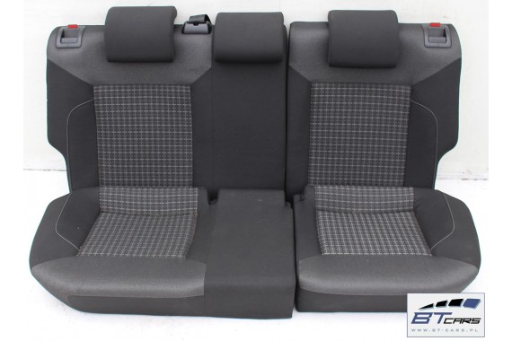 VW POLO FOTELE KOMPLET FOTELI siedzeń siedzenia tapicerka 6C 6C4 6C0 5-drzwiowy welur w kolorze czarno-szarym