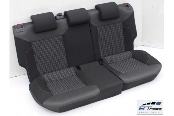 VW POLO FOTELE KOMPLET FOTELI siedzeń siedzenia tapicerka 6C 6C4 6C0 5-drzwiowy welur w kolorze czarno-szarym