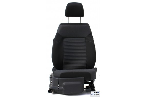 VW POLO FOTELE KOMPLET FOTELI siedzeń siedzenia tapicerka 6R 6R4 6R0 5-drzwiowy welur w kolorze czarno-szarym