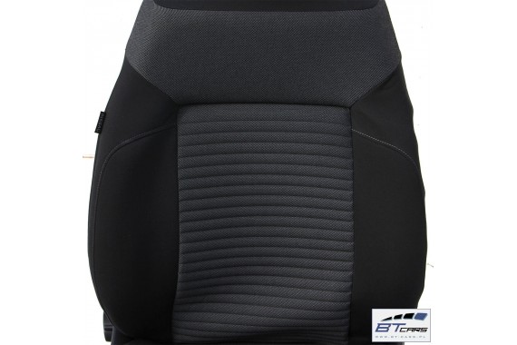 VW POLO FOTELE KOMPLET FOTELI siedzeń siedzenia tapicerka 6R 6R4 6R0 5-drzwiowy welur w kolorze czarno-szarym