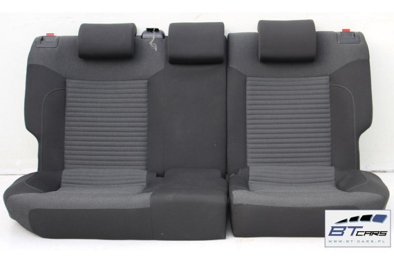 VW POLO FOTELE KOMPLET FOTELI siedzeń siedzenia tapicerka 6R 6R4 6R0 5-drzwiowy welur w kolorze czarno-szarym