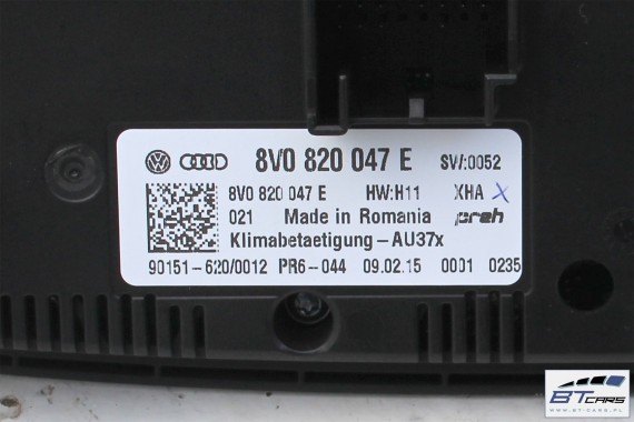 AUDI A3 PANEL KLIMATYZACJI CLIMATIC 8V0820047E klimy moduł sterownik nawiewu 8V0 820 047 E 8V0820047E 8V0820047C 8V0820047E 8V