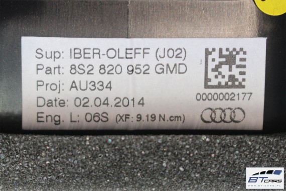 AUDI TT WLOTY KRATKI NAWIEWU 8S2820901 8S2820902 8S2820903 8S2820951 8S2820952 GMD CZARNY SREBRNY KOMPLET WLOTÓW KRATEK 8S