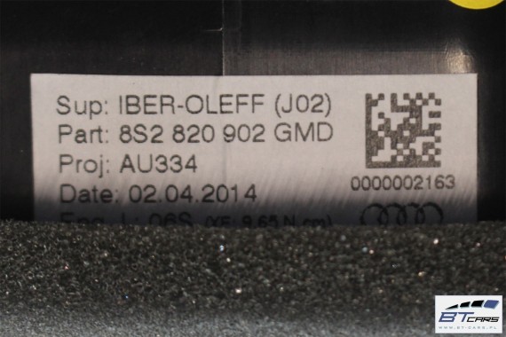 AUDI TT WLOTY KRATKI NAWIEWU 8S2820901 8S2820902 8S2820903 8S2820951 8S2820952 GMD CZARNY SREBRNY KOMPLET WLOTÓW KRATEK 8S