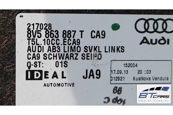 AUDI A3 SEDAN PODŁOGA + BOCZEK BAGAŻNIKA 8V5863887T 8V5863888J 8V5863463 boczki tapicerki bagażnik 8V5863471 8V CA9 8V5863887