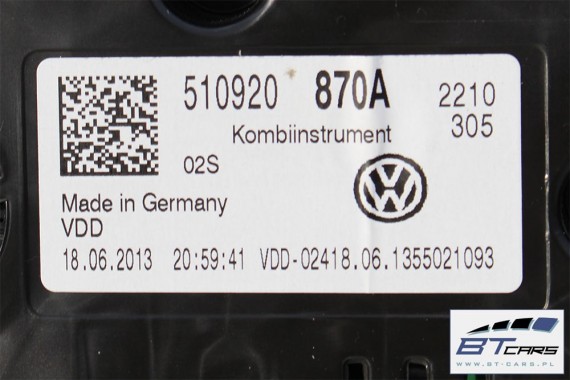 VW SPORTSVAN ZEGARY DIESEL 510920870A 510 920 870 A zegar licznik GOLF 7