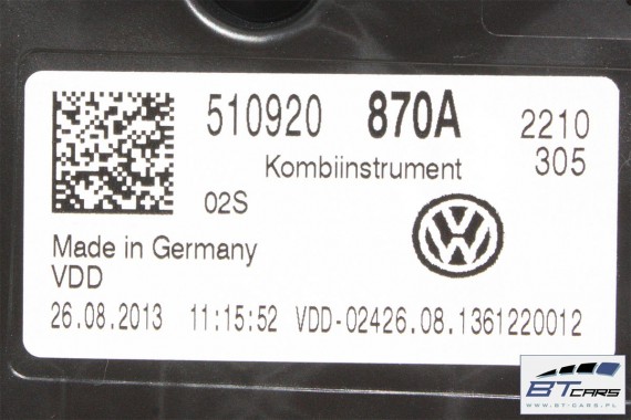 VW SPORTSVAN ZEGARY DIESEL 510920870A 510 920 870 A zegar licznik GOLF 7