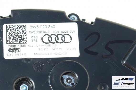 AUDI A4 ZEGARY LICZNIKI BENZYNA 8W5920840 8W5 920 840 ZEGAR LICZNIK BENZYNOWY WYŚWIETLACZ WIELOFUNKCYJNY MEDIUM 8W b9 8W5920840