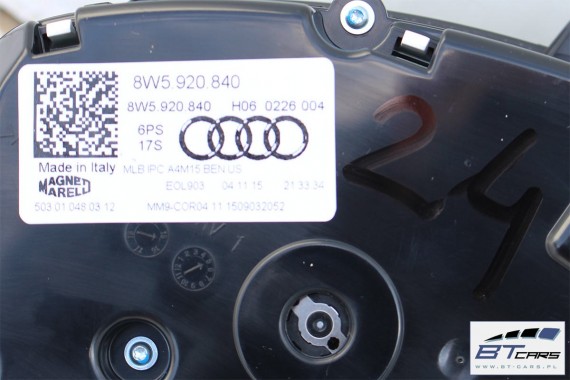 AUDI A4 ZEGARY LICZNIKI BENZYNA 8W5920840 8W5 920 840 ZEGAR LICZNIK BENZYNOWY WYŚWIETLACZ WIELOFUNKCYJNY MEDIUM 8W b9 8W5920840