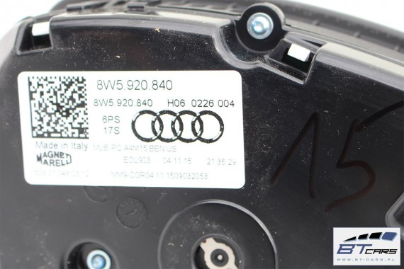 AUDI A4 ZEGARY LICZNIKI BENZYNA 8W5920840 8W5 920 840 ZEGAR LICZNIK BENZYNOWY WYŚWIETLACZ WIELOFUNKCYJNY MEDIUM 8W b9 8W5920840