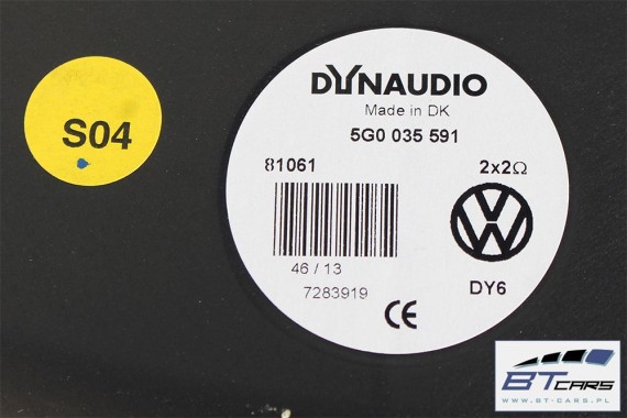 VW GOLF 7 SPORTSVAN GŁOSNIKI DYNAUDIO + WZMACNIACZ 5G0035456 nagłośnienie 1K8035453 5G0035591 3G0035415A 1K8035411B 510