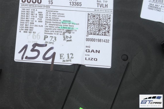 VW PASSAT B7 BOCZKI DRZWI BOCZEK BOCZEK drzwiowe tapicerka 3A 3AF KOMBI AVANT VARIANT
