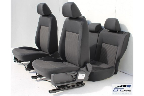 VW POLO SEDAN FOTELE KOMPLET FOTELI siedzeń siedzenia fotel tapicerka 6R welur kolor czarny