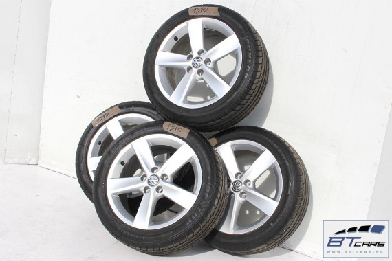 VW POLO FELGI 16 cali OPONY LETNIE KOŁA felga 6R0601025Q 7J*16H2 ET46 opona LATO Dunlop Sport Maxx 215/45/16 86H 6R, 6C