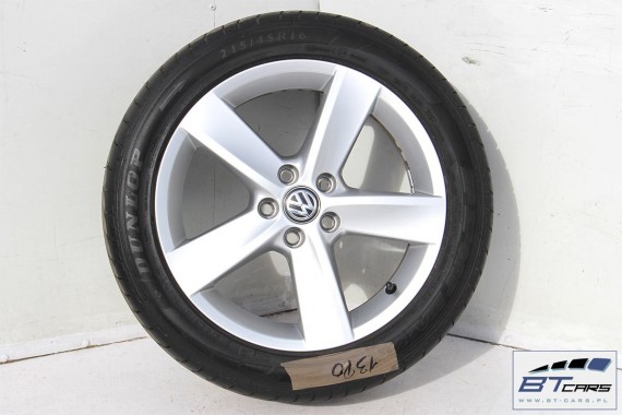 VW POLO FELGI 16 cali OPONY LETNIE KOŁA felga 6R0601025Q 7J*16H2 ET46 opona LATO Dunlop Sport Maxx 215/45/16 86H 6R, 6C