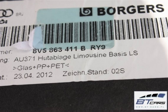AUDI A3 SEDAN PÓŁKA TYLNA BAGAŻNIKA 8V5863411B Kolor RY9 soul 8V5 863 411 8V5863411B 8V5863411C 8V5863411J 8V5863411H 8V5863411