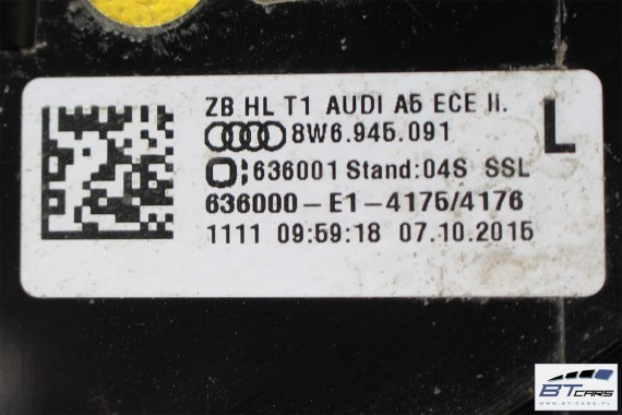 AUDI A5 SPORTBACK LAMPY LED TYŁ lampy tylne 8W6945091 8W6945092 8W6945093 8W6945094 8W6 945 091 F5 8W6945091 8W6945092 8W6945091