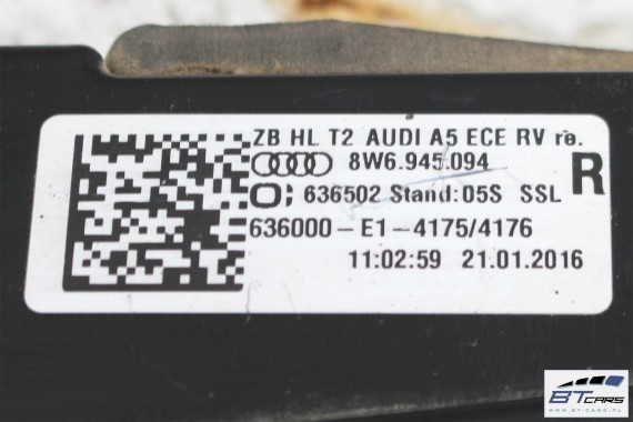 AUDI A5 SPORTBACK LAMPY LED TYŁ lampy tylne 8W6945091 8W6945092 8W6945093 8W6945094 8W6 945 091 F5 8W6945091 8W6945092 8W6945091