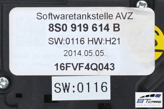 AUDI TT CZYTNIK + PANEL MMI 8S0035049 8S0919614B TOUCHPAD gałka z touchpadem sterowanie 8S0035049 8S0919614B 8S0919614 8S0035049