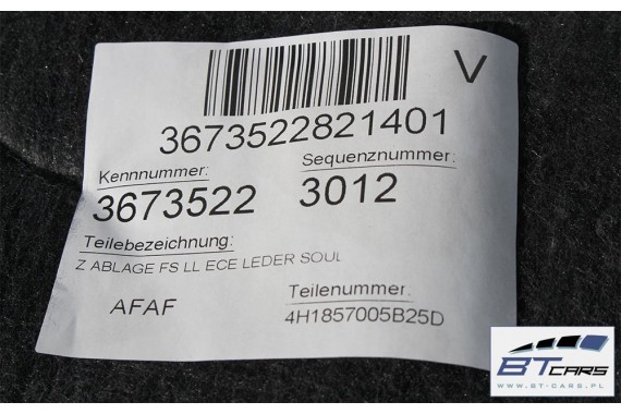 AUDI A8 SCHOWEK SCHOWKI KONSOLI LEWY 4H1857005B 4H1 857 005 4H1857005B 4H1857005B 4H1857005E 4H1857005B 4H1857005E 4H 4H1857005B