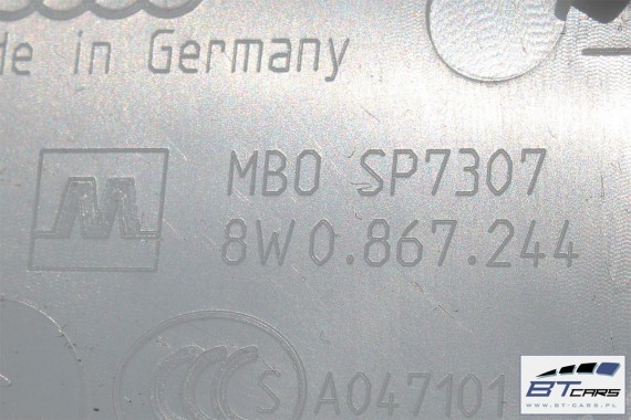 AUDI A4 SŁUPEK B POSZYCIE 8W0867243 8W0867244 8W B9 8W0 867 243 8W0 867 244 górne podsufitki kolor czarny