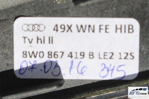 AUDI A4 A5 LISTWY OZDOBNE LISTWA DEKOR DEKORY WYKOŃCZENIE TAPICERKA 8W1853190D 8W1863969B 8W0867410Q 8W0867420B LE2 drewno 8W