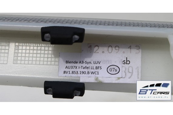 AUDI A3 LISTWY OZDOBNE KOMPLET LISTEW LISTWA 8V 8V1853191B 8V1853189B 8V1853190B 8V4867409B 8V4867410B 8V4867419B 8V4867420B WC1