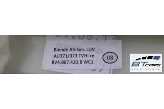 AUDI A3 LISTWY OZDOBNE KOMPLET LISTEW LISTWA 8V 8V1853191B 8V1853189B 8V1853190B 8V4867409B 8V4867410B 8V4867419B 8V4867420B WC1